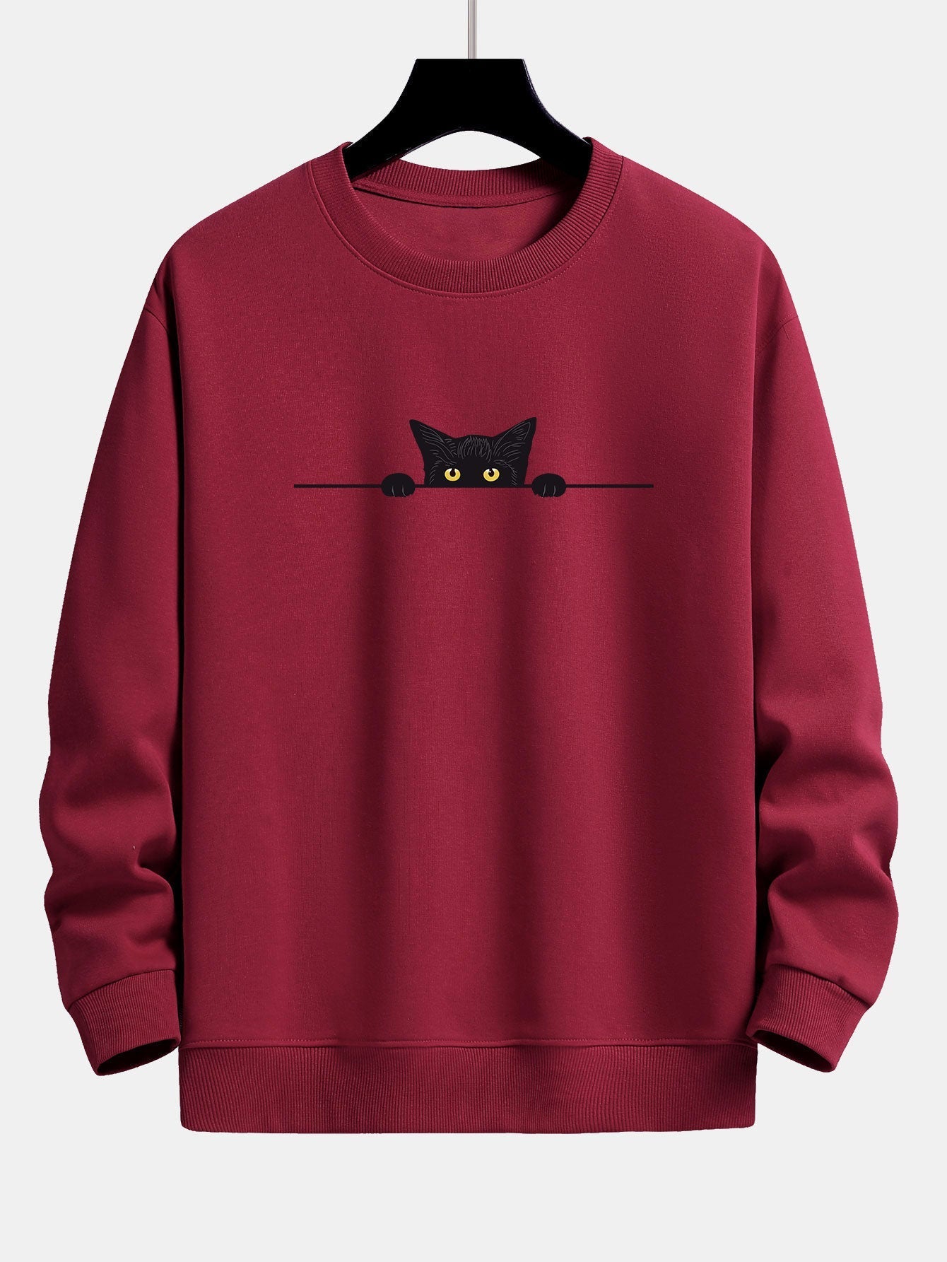 Emily | Sweatshirts Black Cat Print Sweatshirt