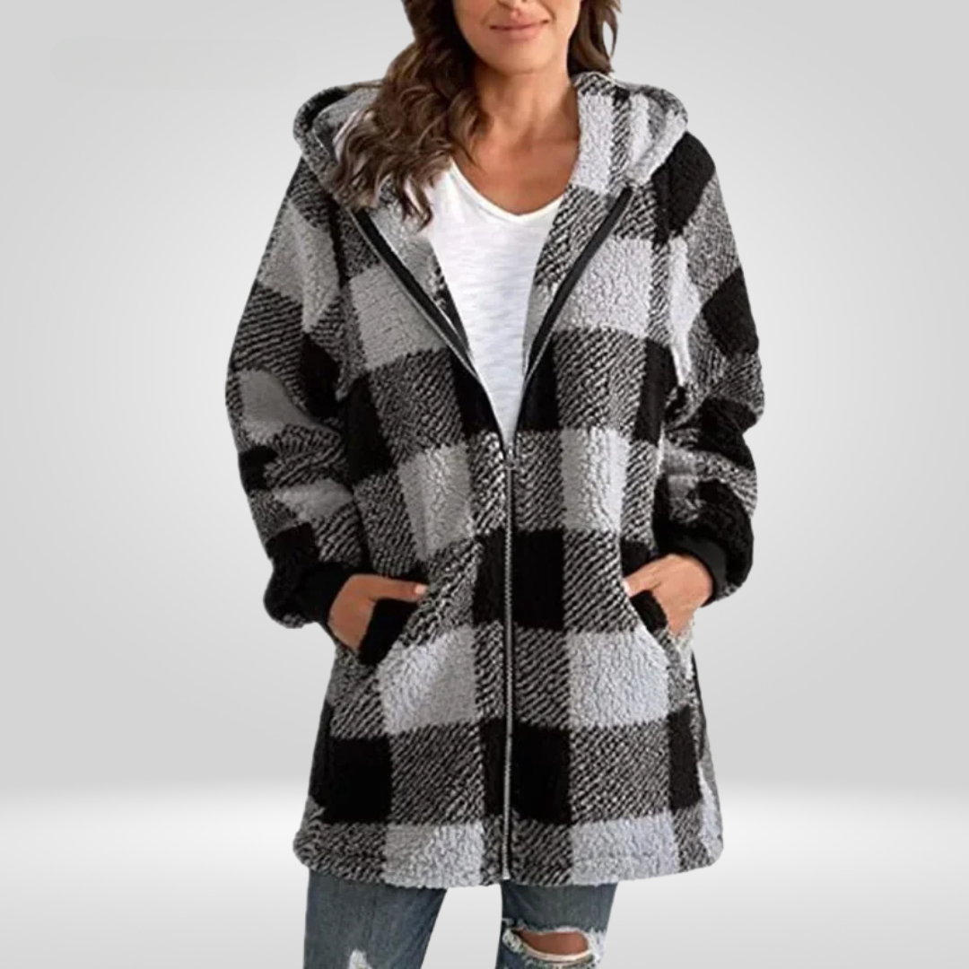 Barbara | Fleece Plaid Coat