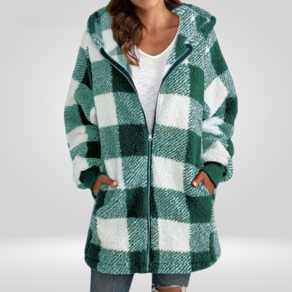 Barbara | Fleece Plaid Coat