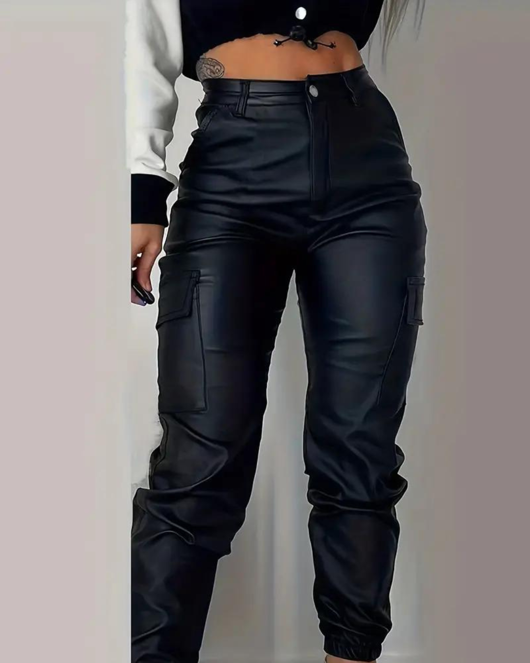 Roxy | Leather Cargo Pants