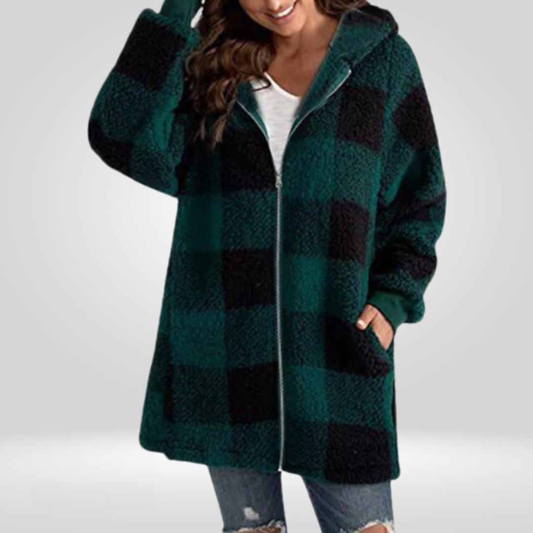 Barbara | Fleece Plaid Coat