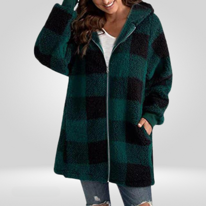 Barbara | Fleece Plaid Coat