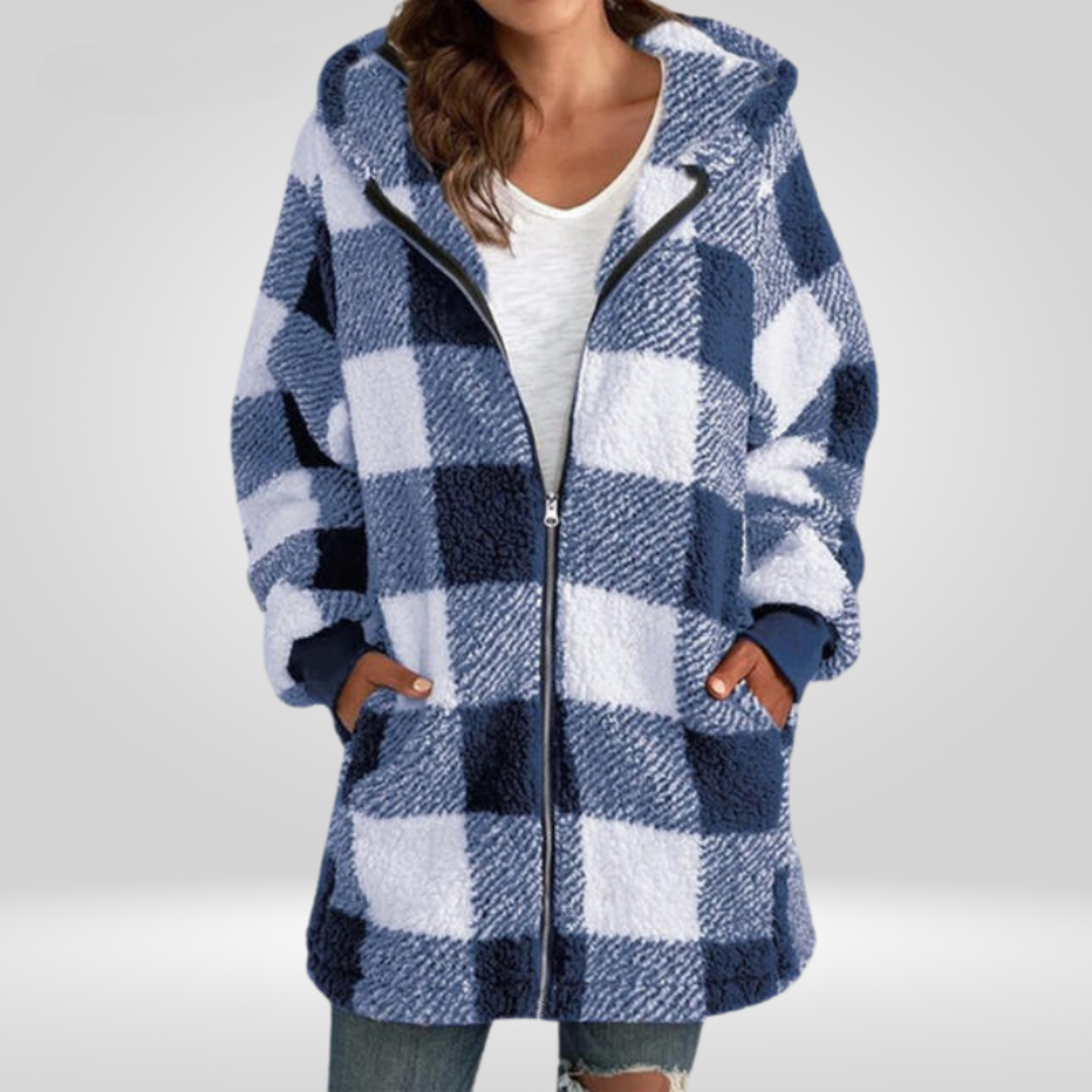 Barbara | Fleece Plaid Coat