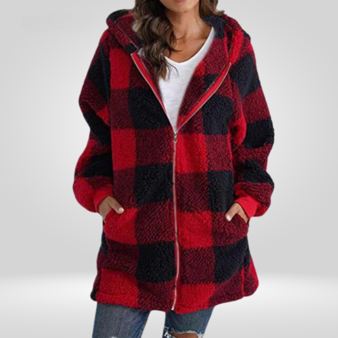 Barbara | Fleece Plaid Coat