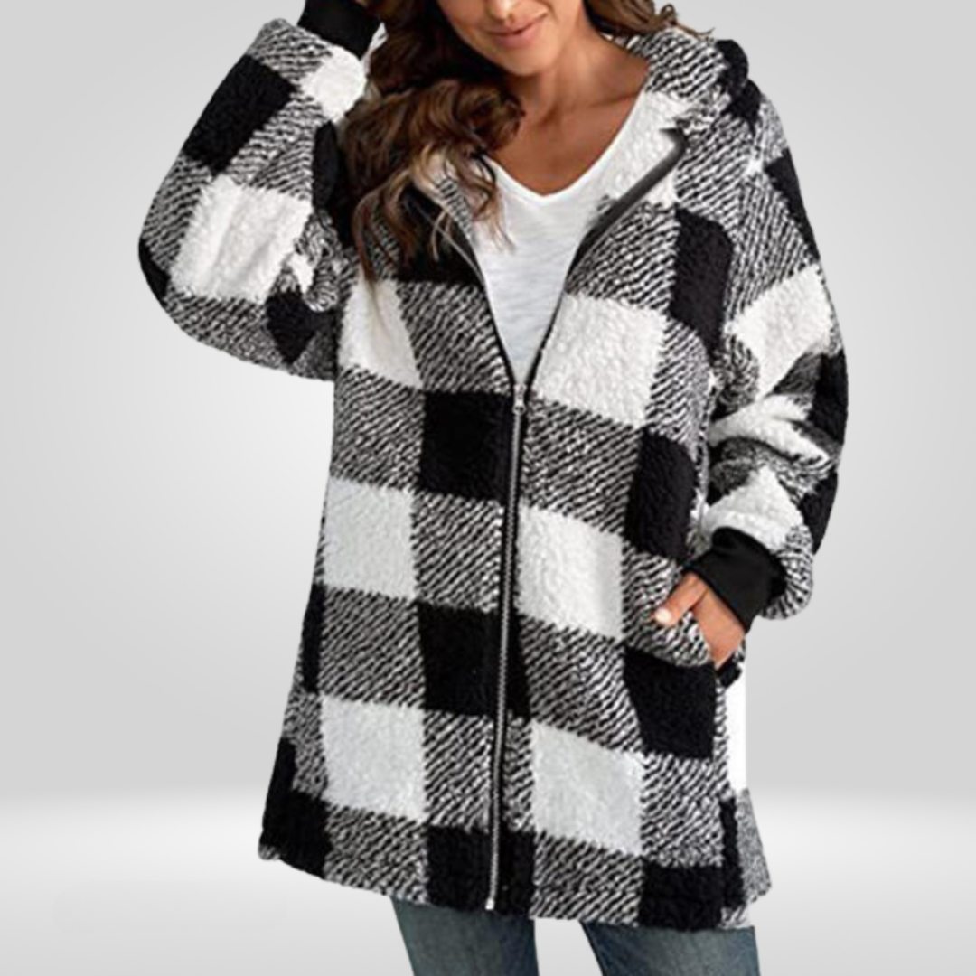 Barbara | Fleece Plaid Coat