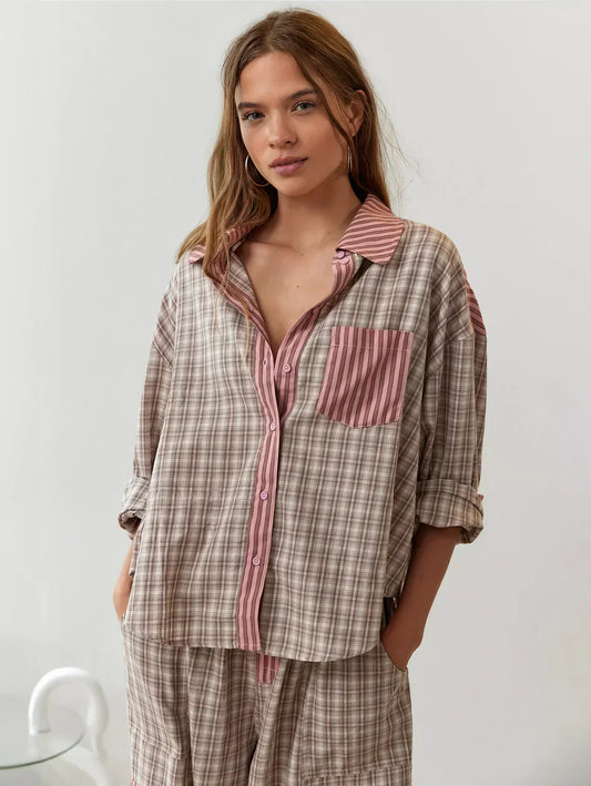 Mara | Cozy Plaid Pajama Set