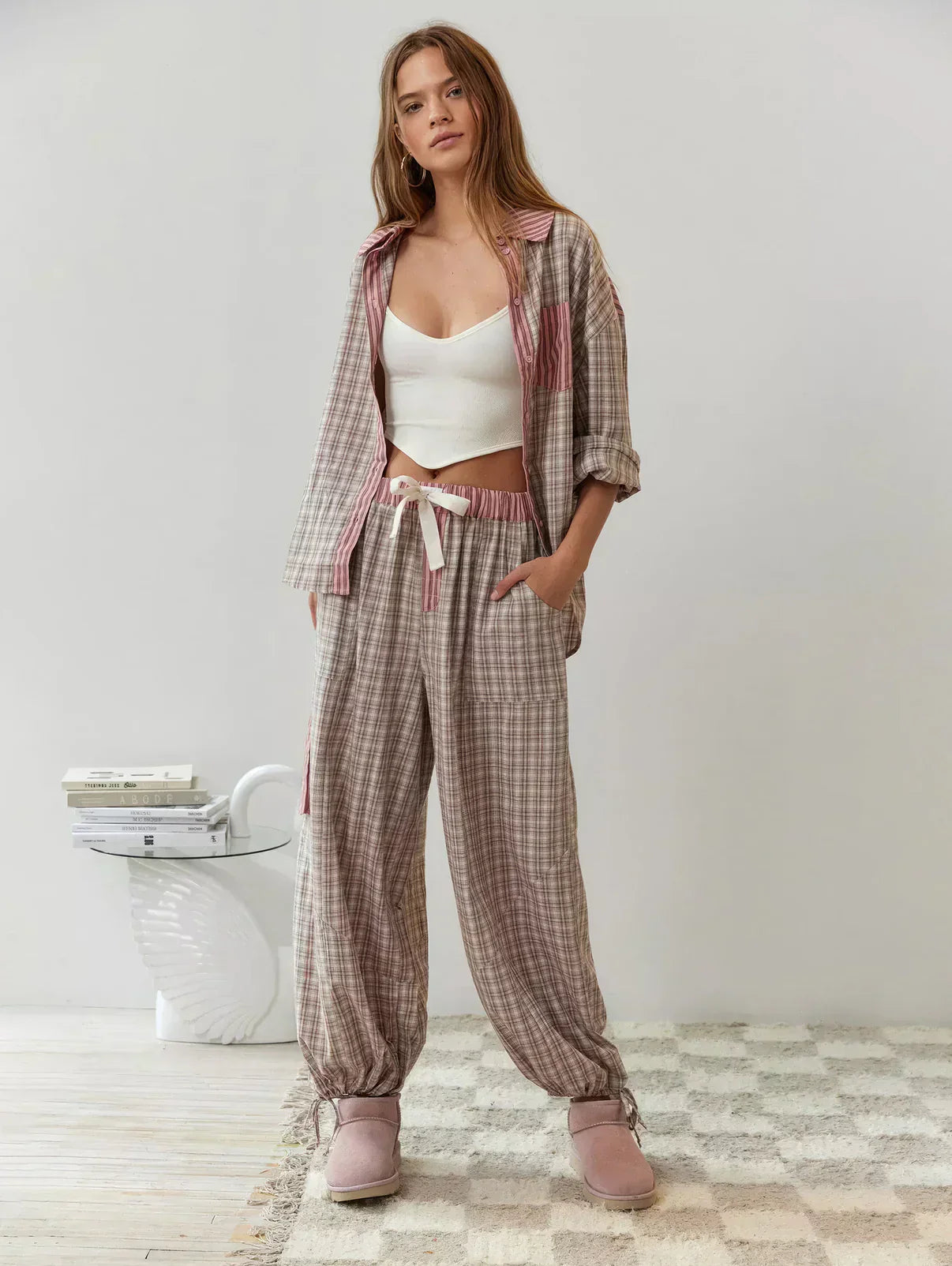 Mara | Cozy Plaid Pajama Set