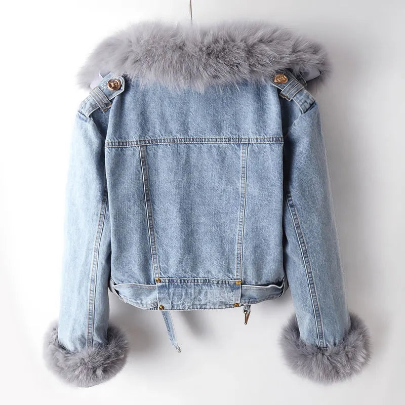 Lila | Fur-Lined Denim Jacket