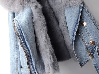 Lila | Fur-Lined Denim Jacket