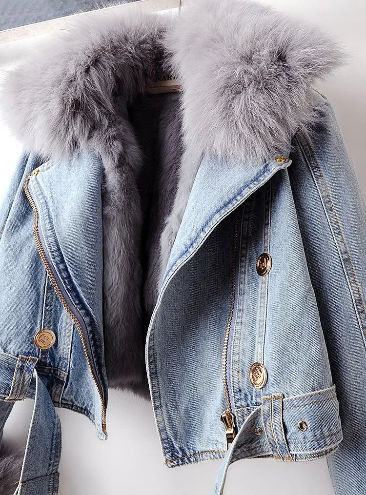 Lila | Fur-Lined Denim Jacket