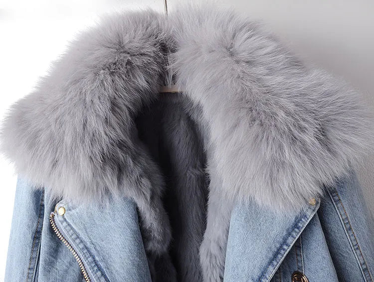 Lila | Fur-Lined Denim Jacket