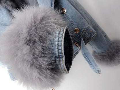 Lila | Fur-Lined Denim Jacket