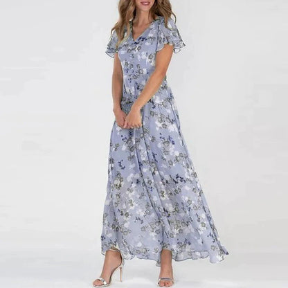 Spring Bloom | V-Neck Ruffle Maxi Dress