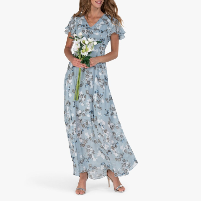 Spring Bloom | V-Neck Ruffle Maxi Dress