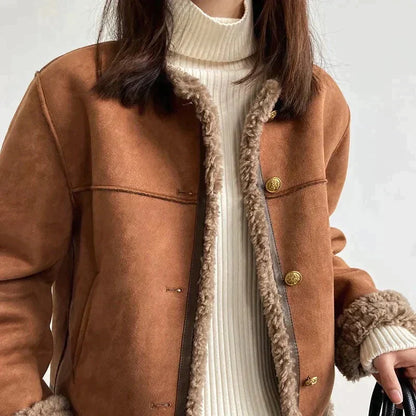 AutumnGlow Luxury Suede Jacket