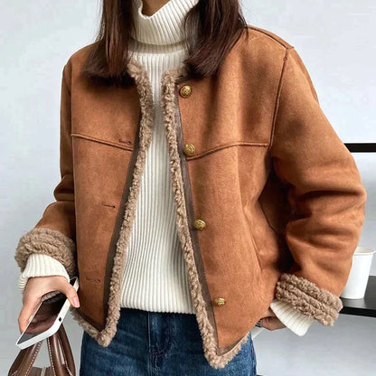 AutumnGlow Luxury Suede Jacket