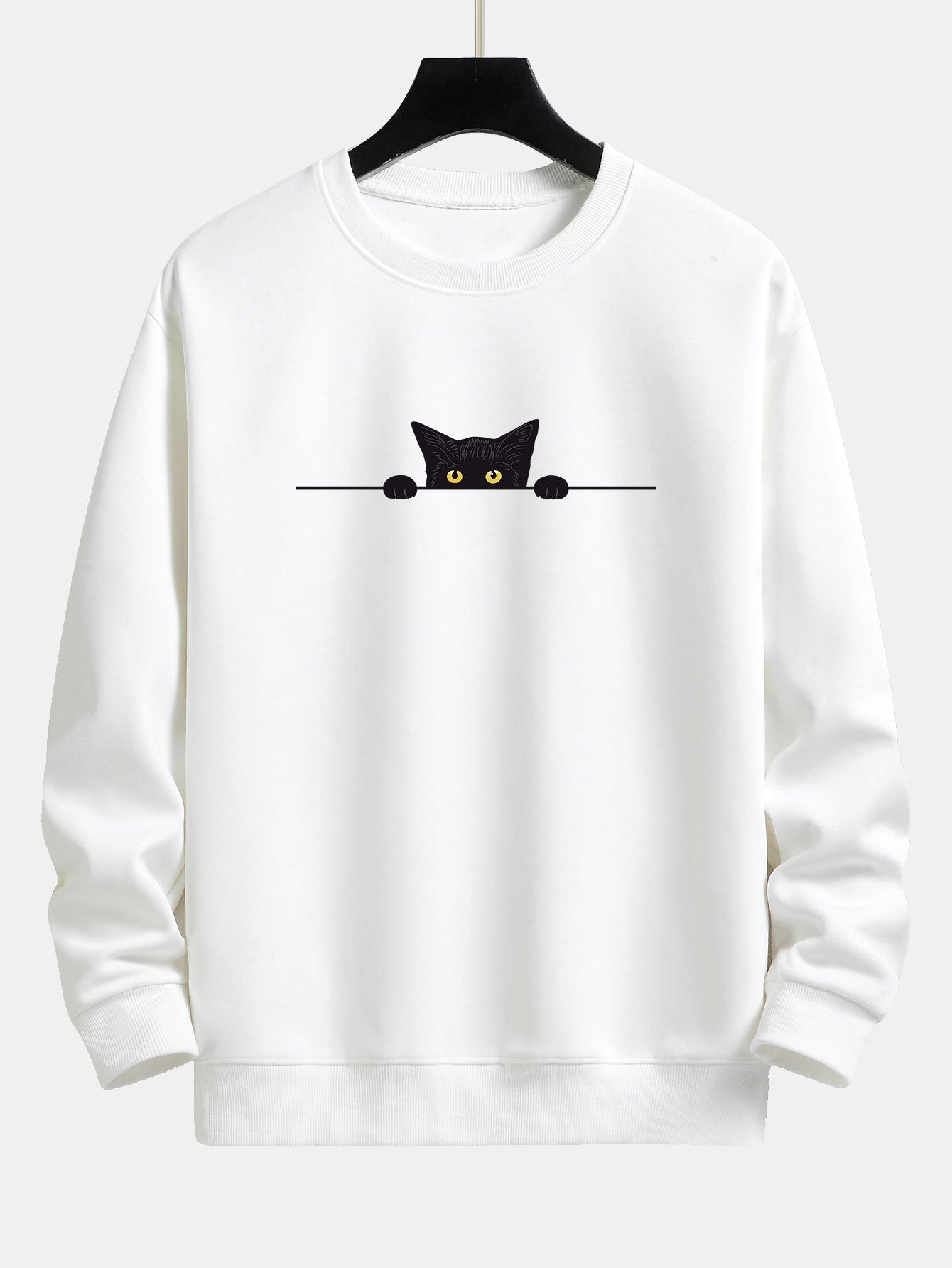 Emily | Sweatshirts Black Cat Print Sweatshirt