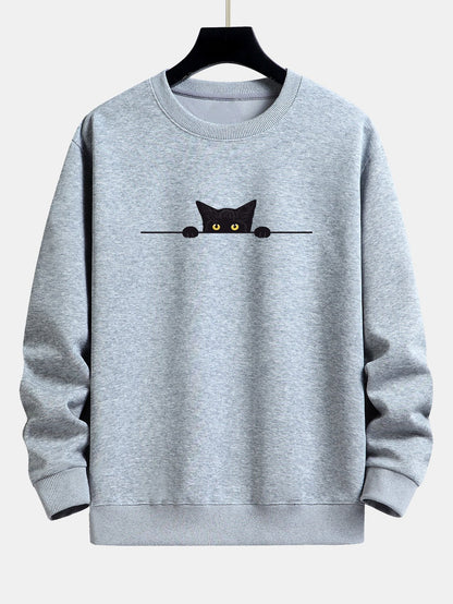 Emily | Sweatshirts Black Cat Print Sweatshirt