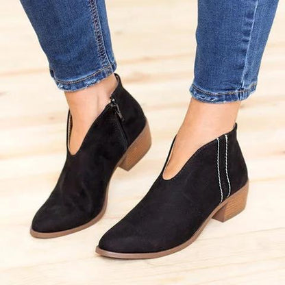 Luxe Stride™ Booties | V-cut Ankle Boots